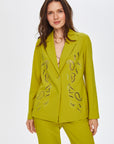 FS Faik Sönmez Matcha Paisley Hole Embroidered Jacket   - Porterist 2