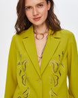 FS Faik Sönmez Matcha Paisley Hole Embroidered Jacket   - Porterist 4