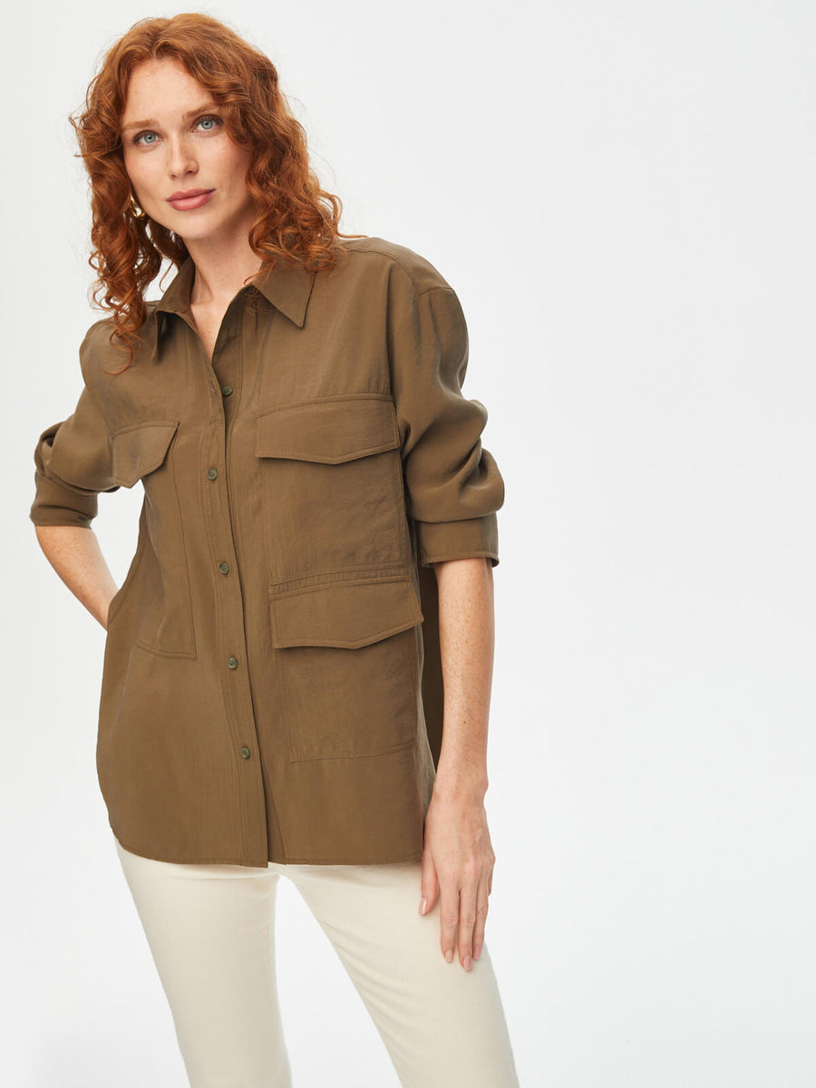 FS Faik Sönmez Khaki Cargo Pocket Detailed Modal Tunic  - Porterist 2