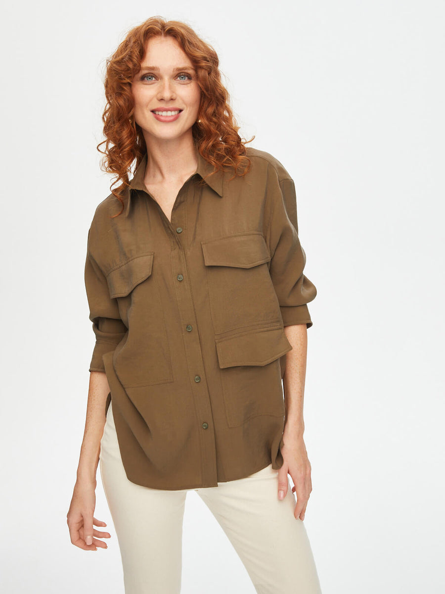 FS Faik Sönmez Khaki Cargo Pocket Detailed Modal Tunic  - Porterist 4