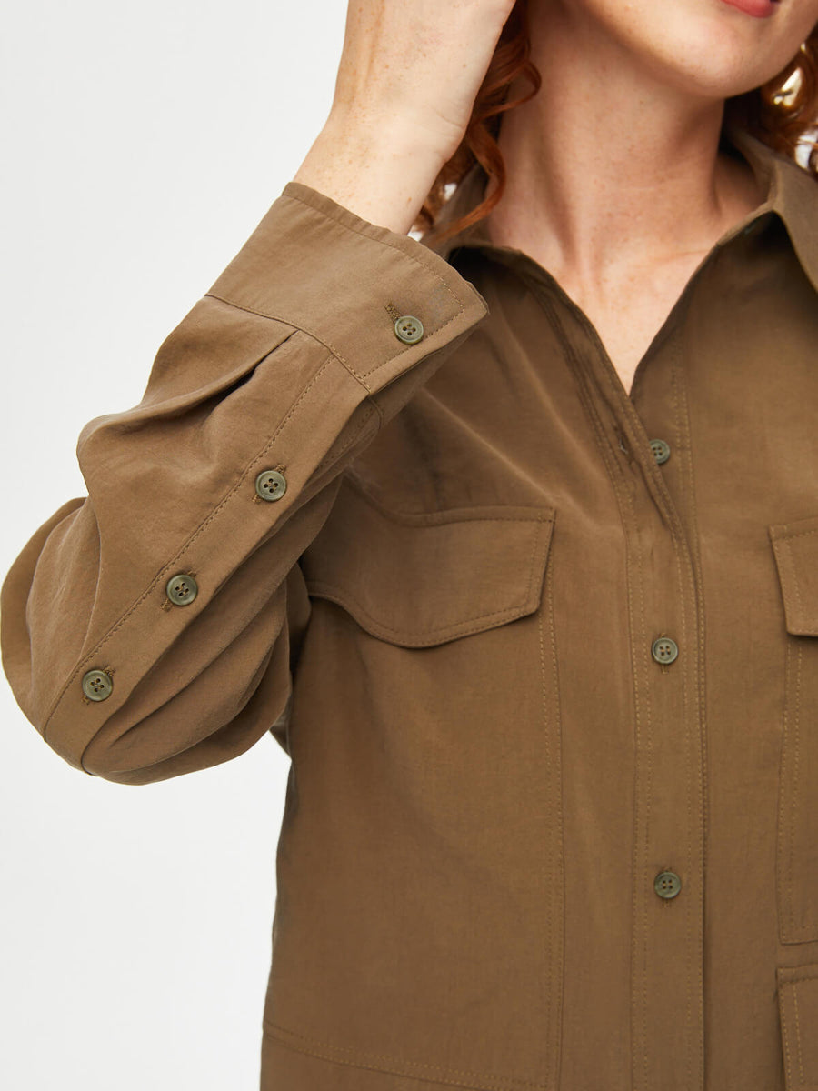 FS Faik Sönmez Khaki Cargo Pocket Detailed Modal Tunic  - Porterist 6