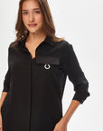 Relax Lyocell Metal Ring Detailed Shirt Dress 69768