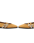 Vanessa  Western Buckle Ballerina Loafers Yellow