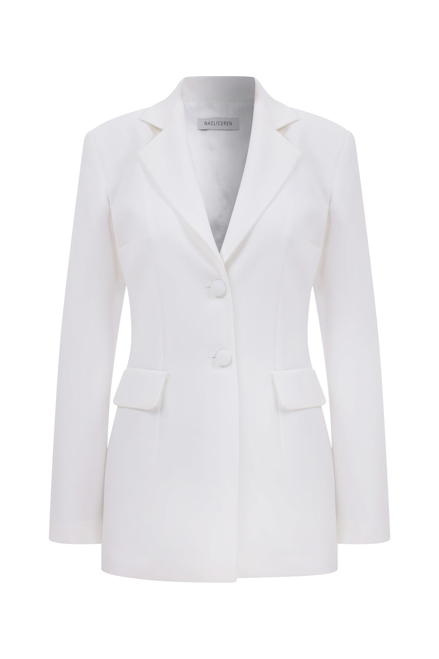 Marylebone Fitted Crepe Blazer in Blanche