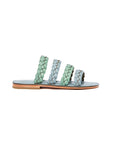 Green Gray Sea Genuine Leather Sandals | Porterist