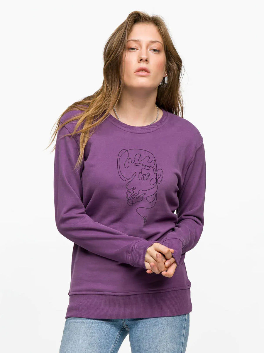 Abstract Print Woman Sweatshirt - Purple #2 | Porterist