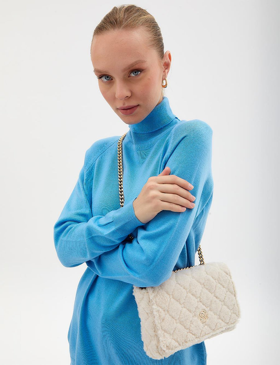 Turtleneck Knitwear Tunic Sky Blue