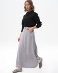 Bell Skirt Gray with Metal Accessories