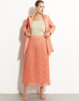 Pleated Lace Skirt Peach