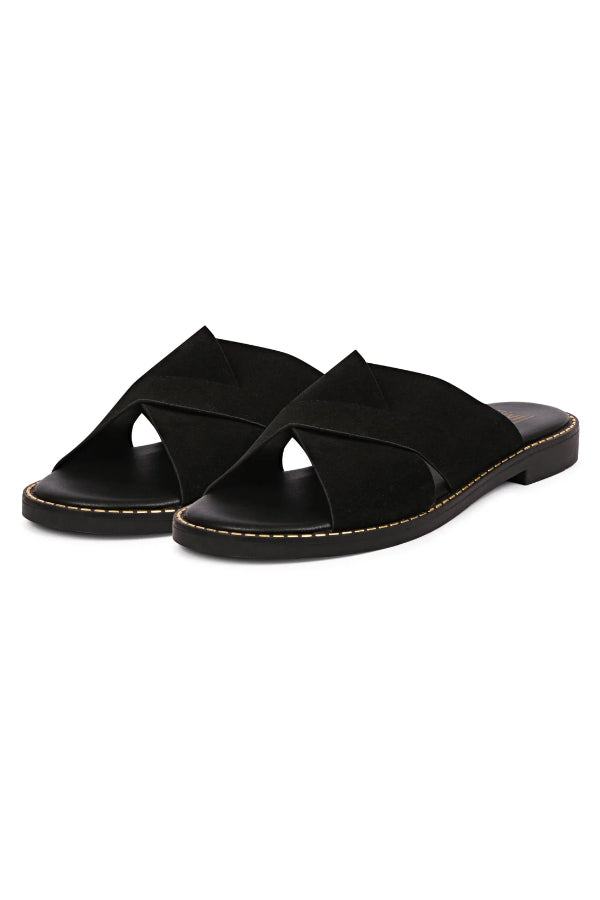 Vivi Blu - Blossom Flats Footwear - Black