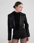 Camila Crop Blazer Jacket Black