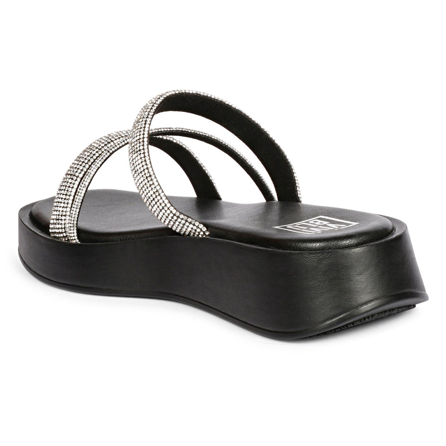 Vivi Blu Ren Flats Footwear Black Silver 