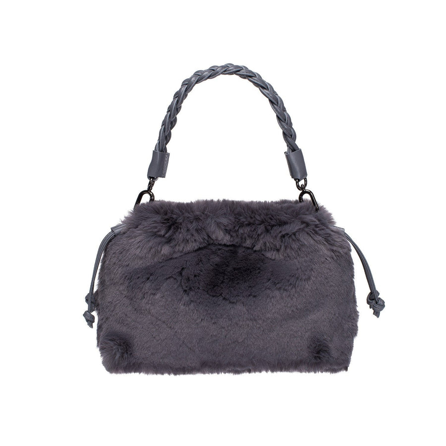 Alexa Gray Synthetic Fur Handbag & Clutch | Porterist