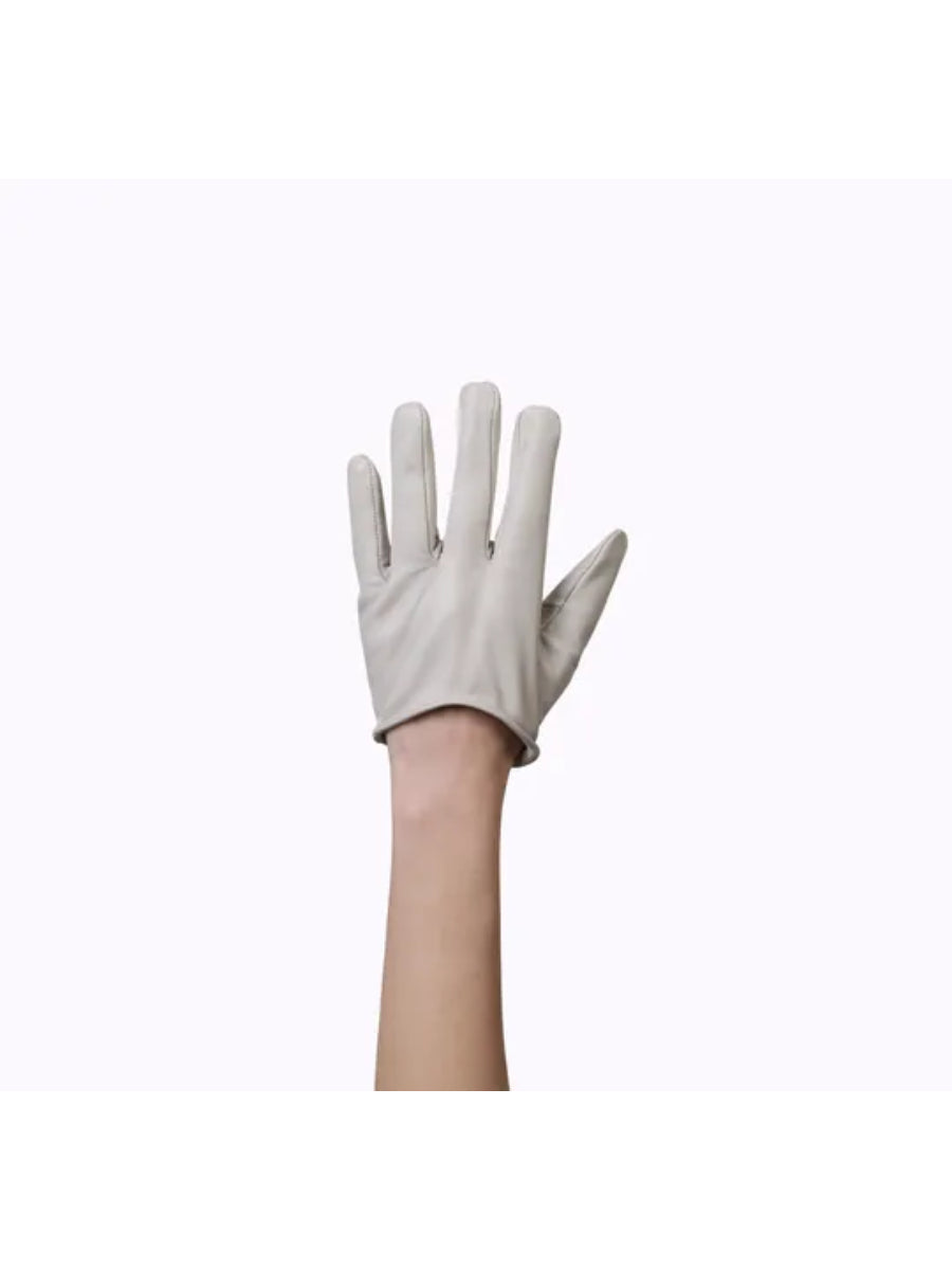 Cream Azure Leather Gloves