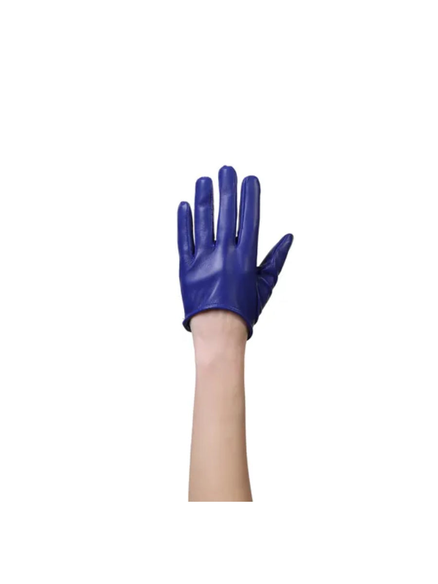 Blue Azure Leather Gloves