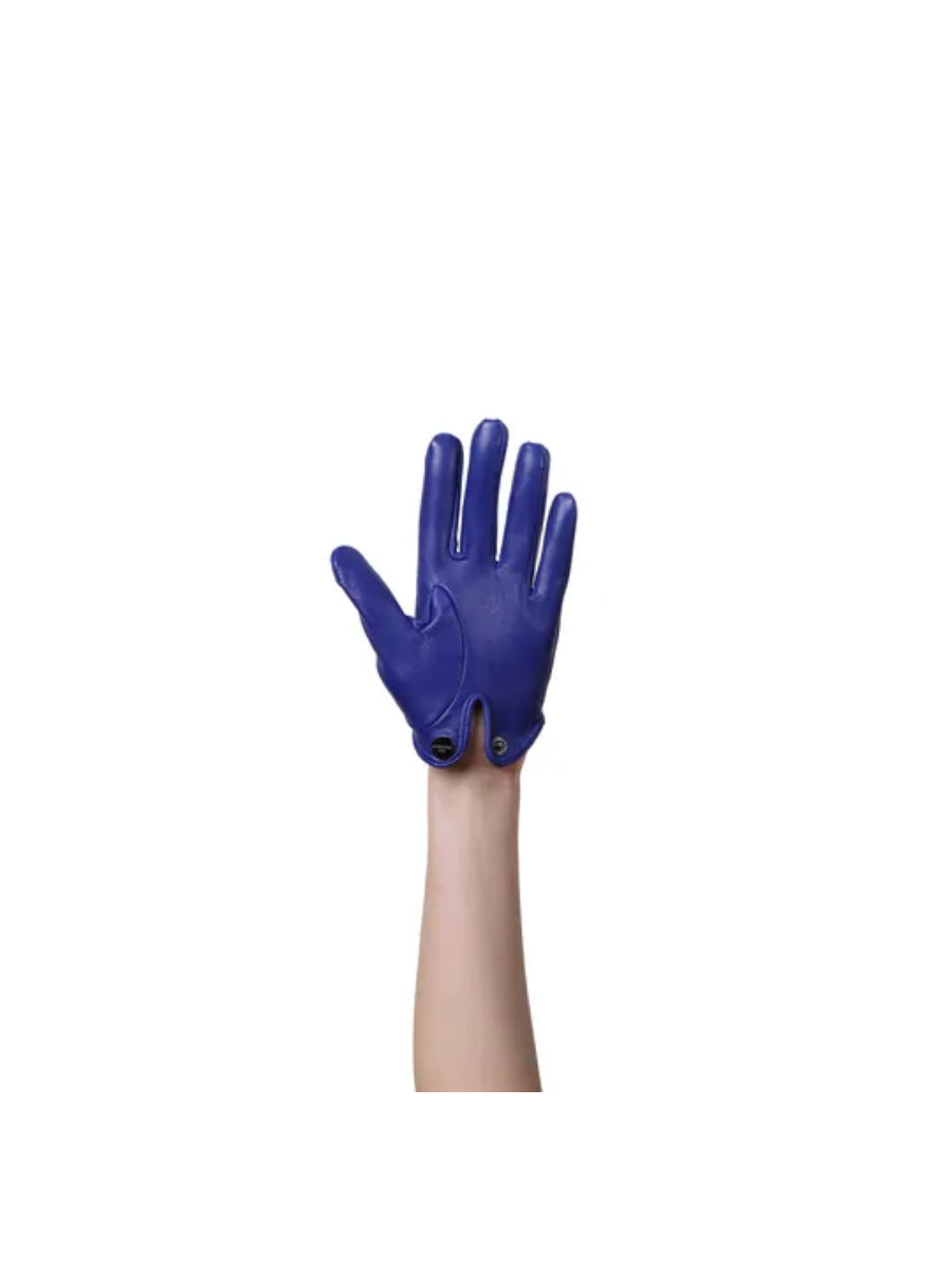 Blue Azure Leather Gloves