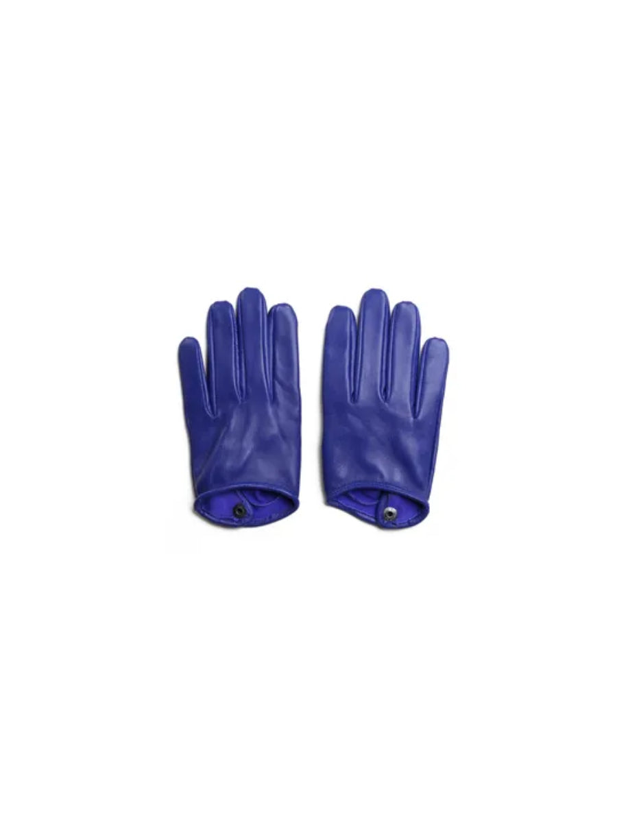 Blue Azure Leather Gloves