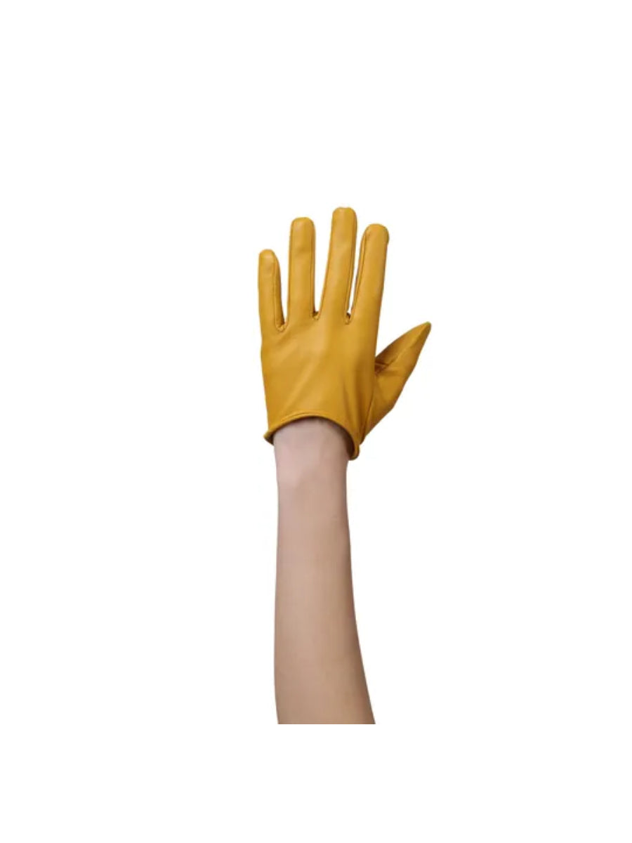 Yellow Azure Leather Gloves