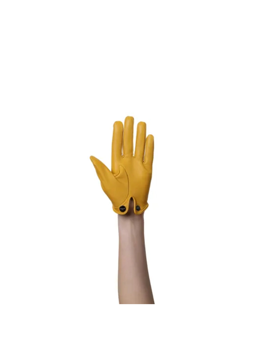 Yellow Azure Leather Gloves