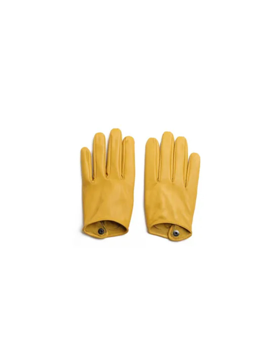 Yellow Azure Leather Gloves