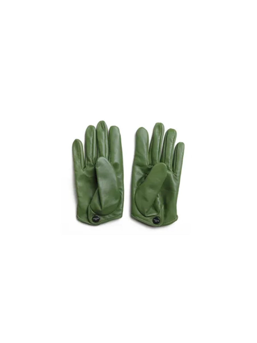 Green Azure Leather Gloves