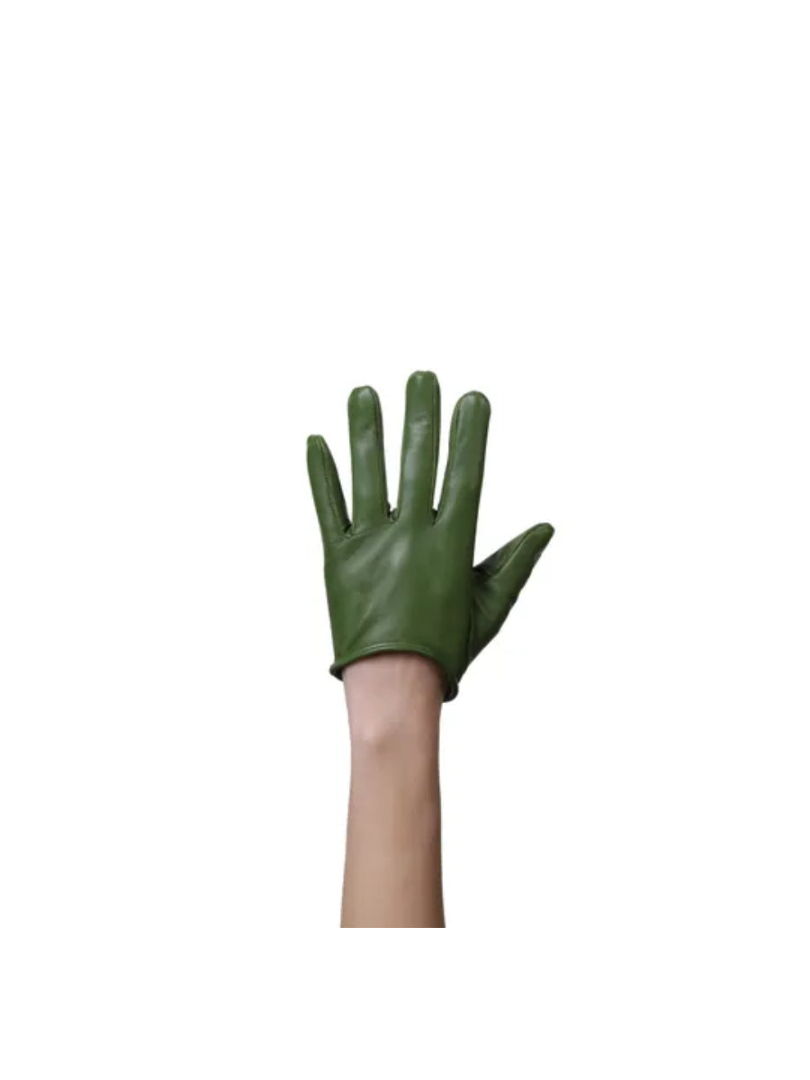 Green Azure Leather Gloves