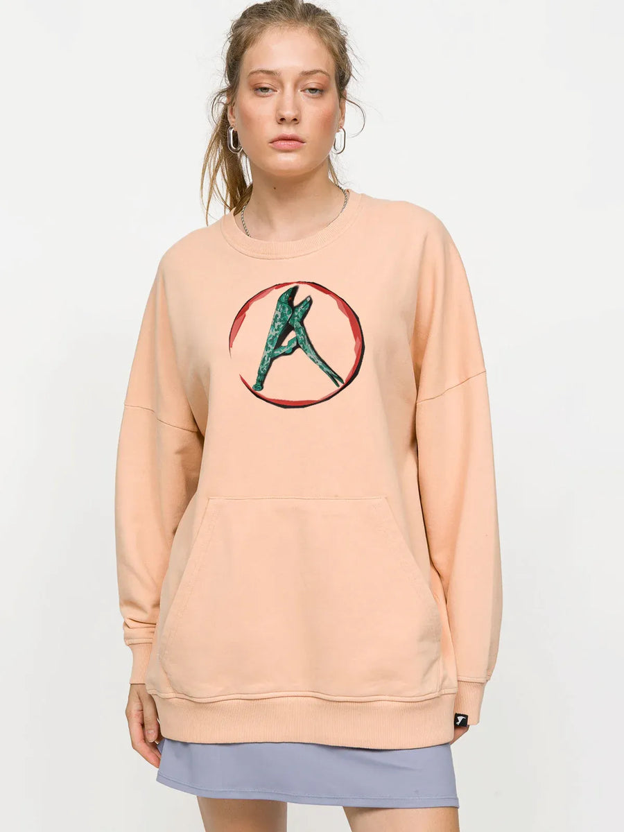 Anarchy Woman Oversize Sweatshirt - Pink | Porterist