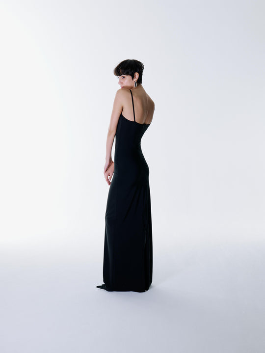 Black Aphrodite Maxi Jersey Dress  - Porterist 1