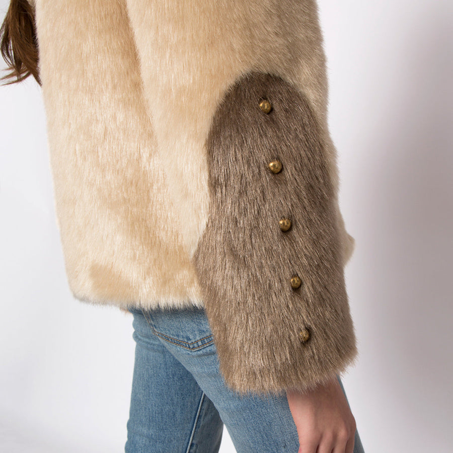 Arizona Faux Fur Jacket Beige & Mink | Porterist