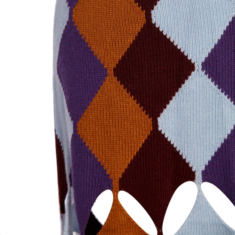 Ginger Wool & Cashmere Blue Colored Skirt With Diamond