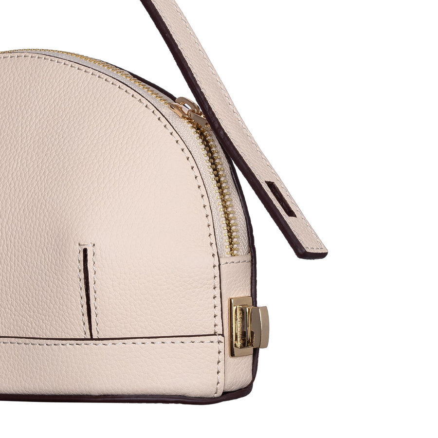 Audrey Beige Mini Leather Handbag | Porterist