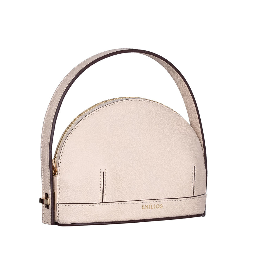 Audrey Beige Mini Leather Handbag | Porterist