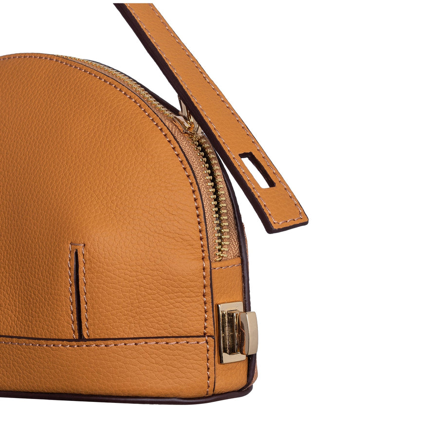 Audrey Camel Mini Leather Handbag | Porterist