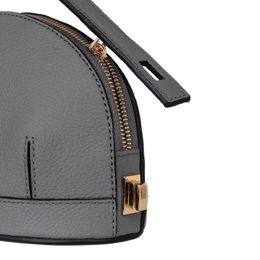 Audrey Dark Gray Mini Leather Handbag | Porterist