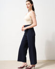 Wide Leg Trousers Navy Blue