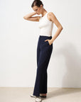 Basic Pants with Elastic Waist Navy