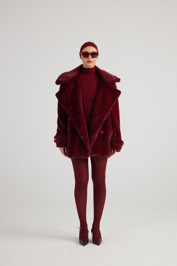 Mobby Fur Jacket Burgundy