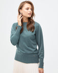 Crewneck Knitwear Blouse Mold Green