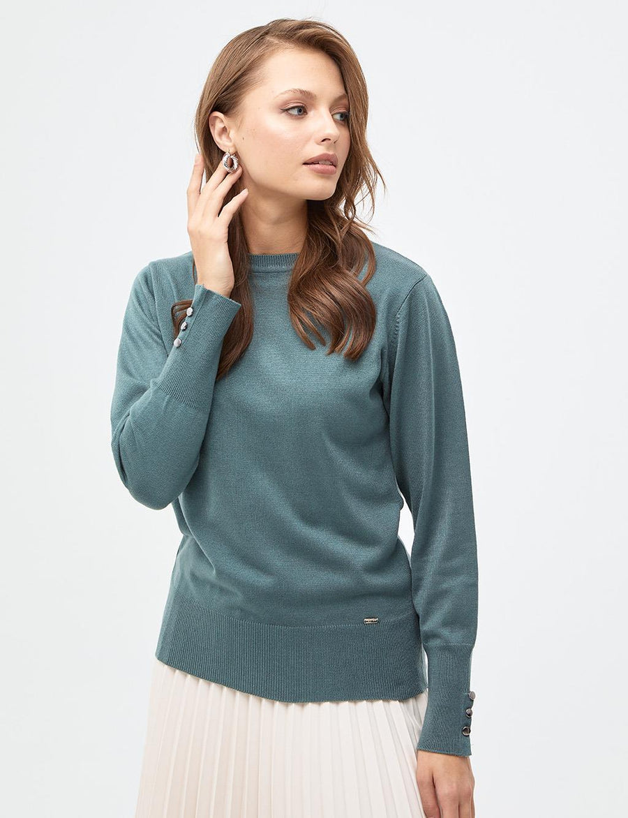 Crewneck Knitwear Blouse Mold Green