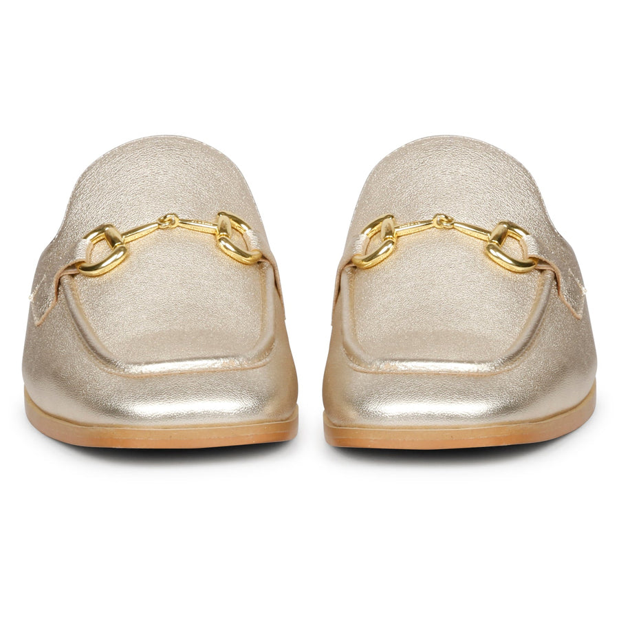 Savannah Metallic Flat Mules Gold 