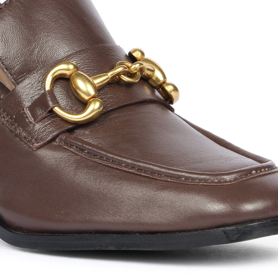 Saint G Isha Heeled Loafers Coffee 