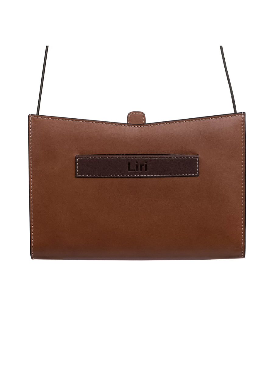 Barb Tan Leather Hand Bag With Removable Shoulder Handle