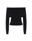 Bardot Neck Knit Black Sweater | Porterist