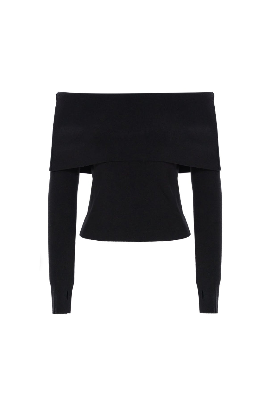 Bardot Neck Knit Black Sweater | Porterist