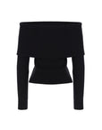 Bardot Neck Knit Black Sweater | Porterist