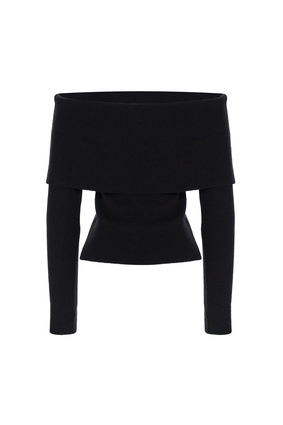 Bardot Neck Knit Black Sweater | Porterist