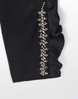 Double Black Suit with Stones and Ruffles