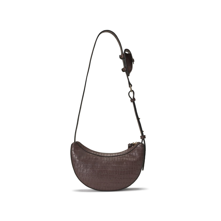 Oryany Rookie Croco Crossbody Medium Handbags Deep Brown 