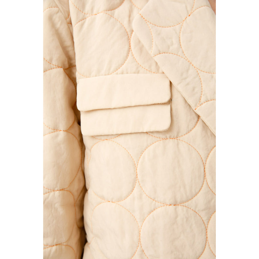 Beige Satsuma Vegan Silk Quilted Blazer Jacket | Porterist
