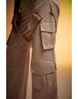 Beige Wide Cut Elsa Cargo Pants | Porterist